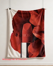 Dior Red Velvet Lipstick Flannel Sofa Throw Blanket D327